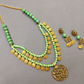 Maya green beaded oxidised necklace set