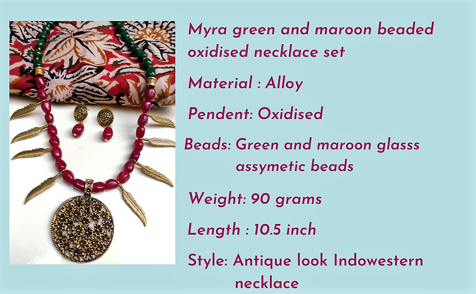 Myra beaded oxidised necklace set