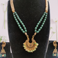 Ramya green beaded oxidised necklace set