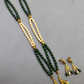 Ramya green beaded oxidised necklace set