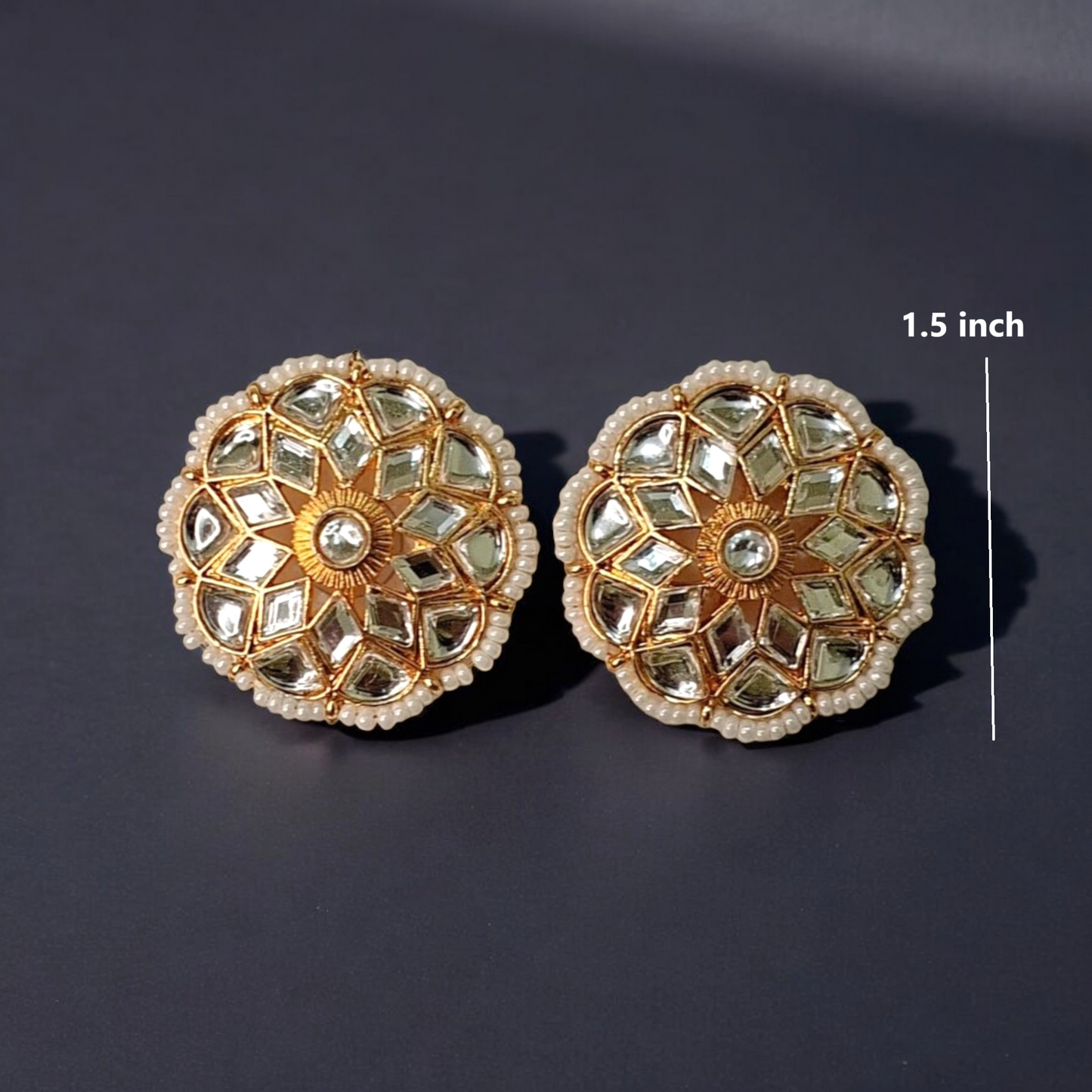 Aadhila Pushpa Kundan Traditional Studs