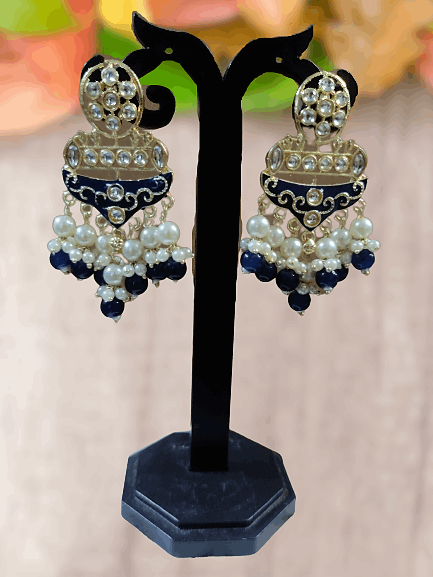 Aarushi meenakari blue earrings