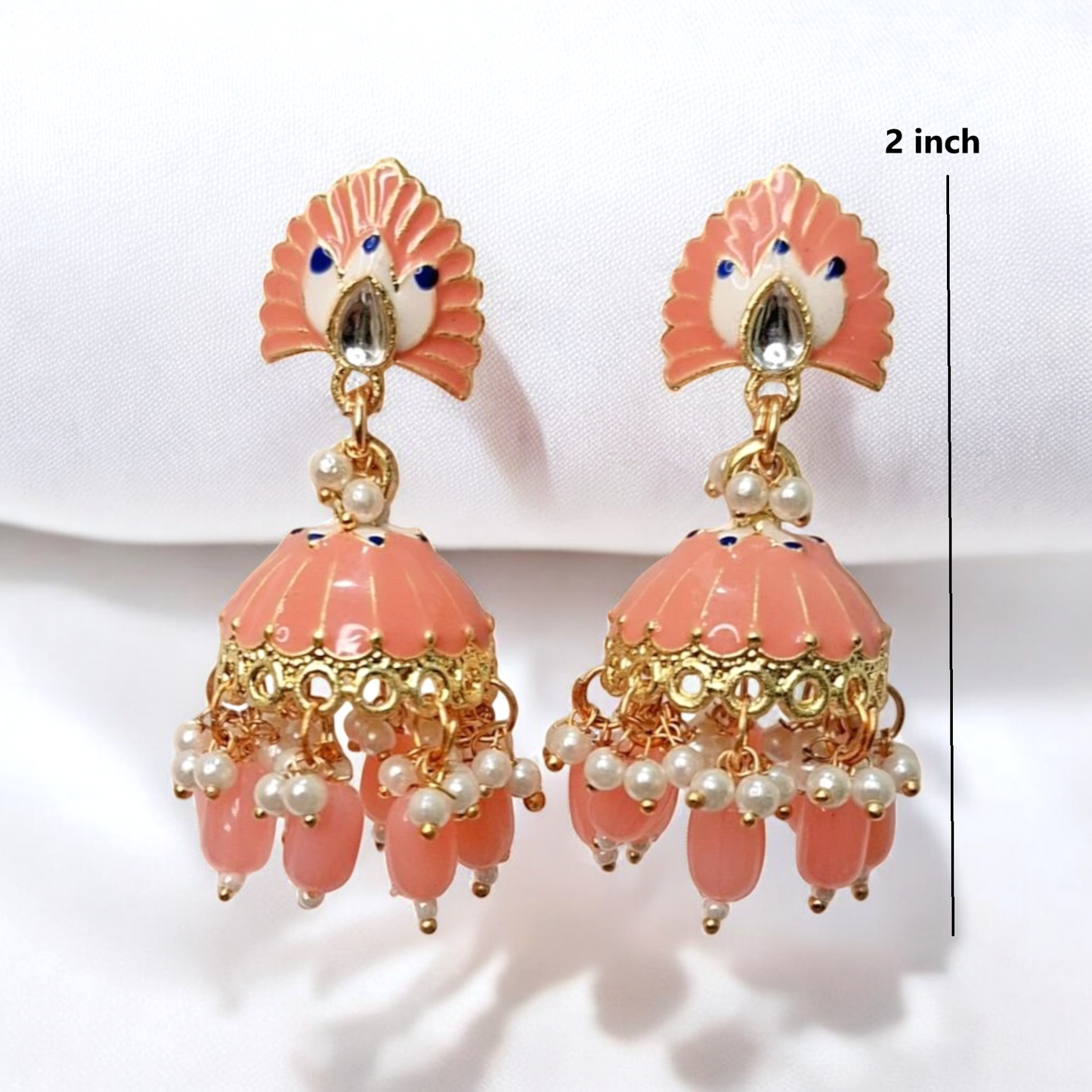 Alekhya Pink Meenakari Jhumka