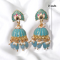 Alekhya Turquoise Meenakari Jhumka