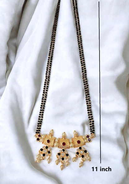 Amaya grace gold plate short mangalsutra set
