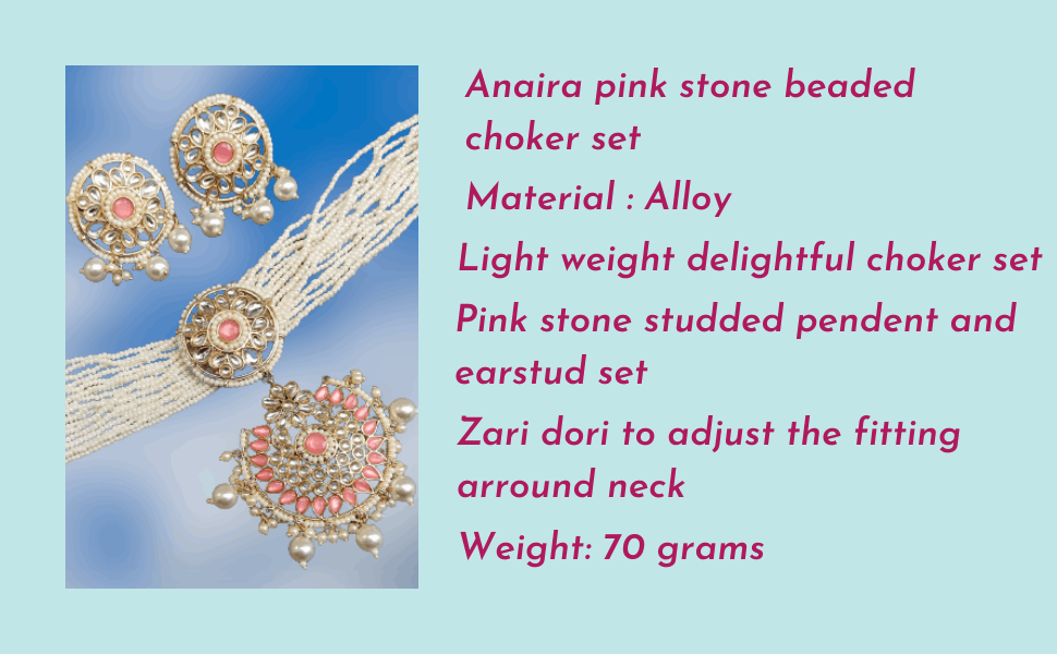 Anaira pink stone Choker