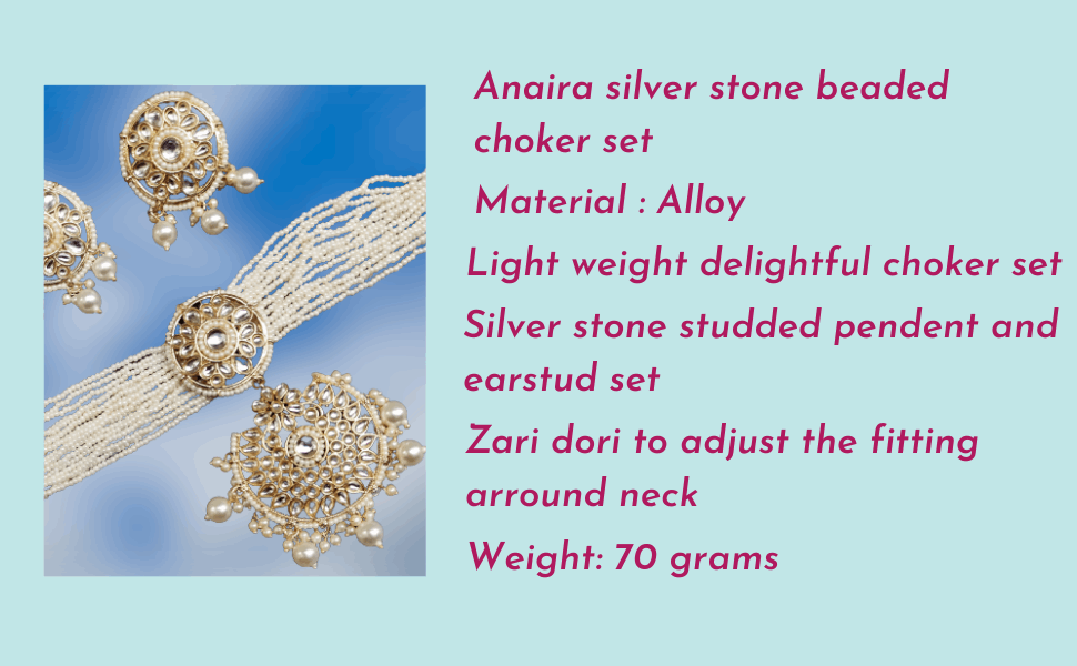 Anaira silver stone Choker