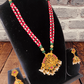 Arini gold plated red beaded necklace set