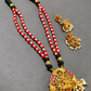 Arini gold plated red beaded necklace set