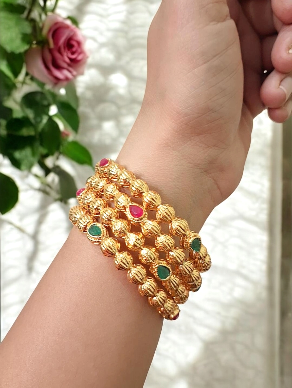 Aural Gold plated bangle set