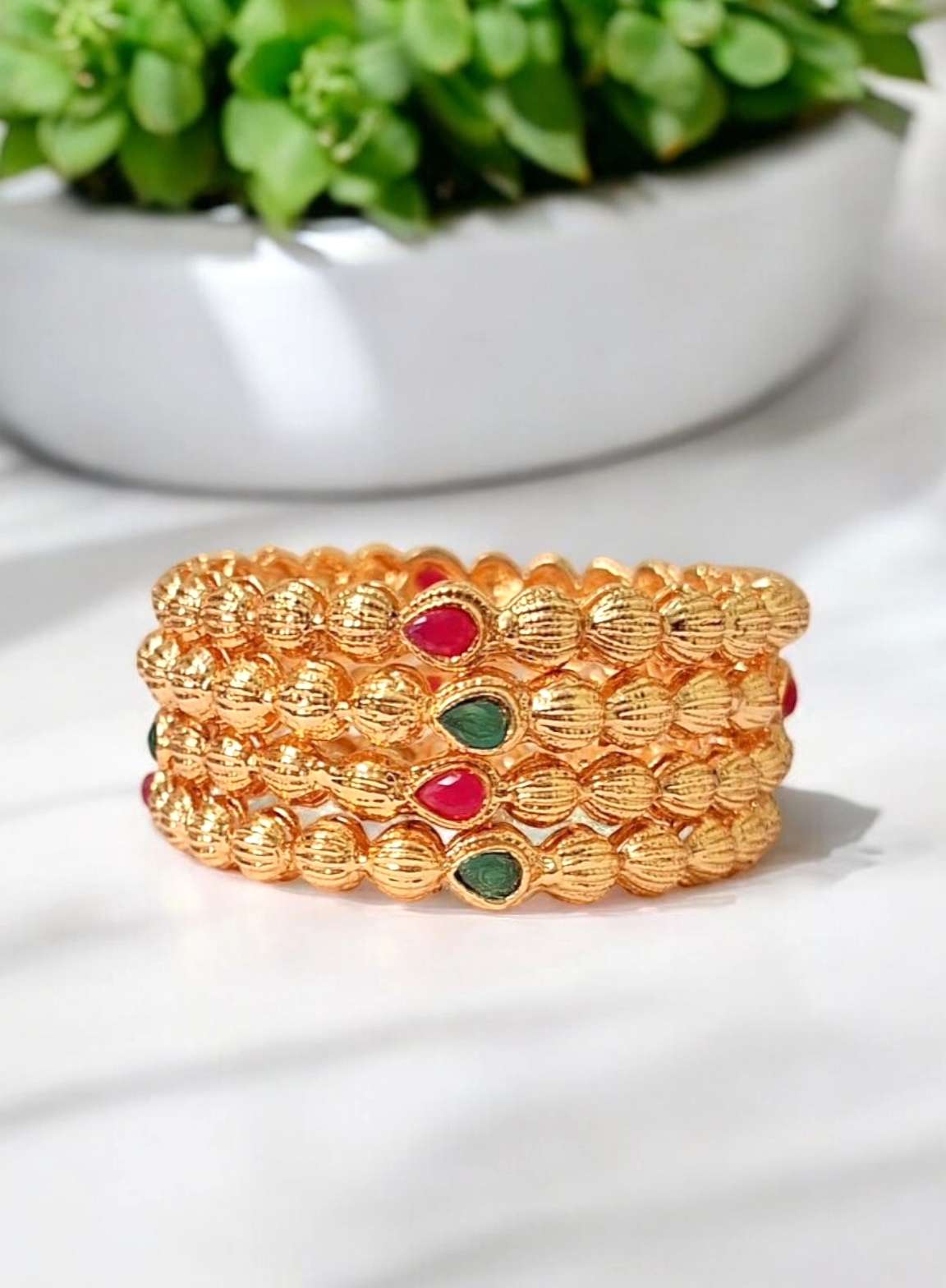 Aural Gold plated bangle set