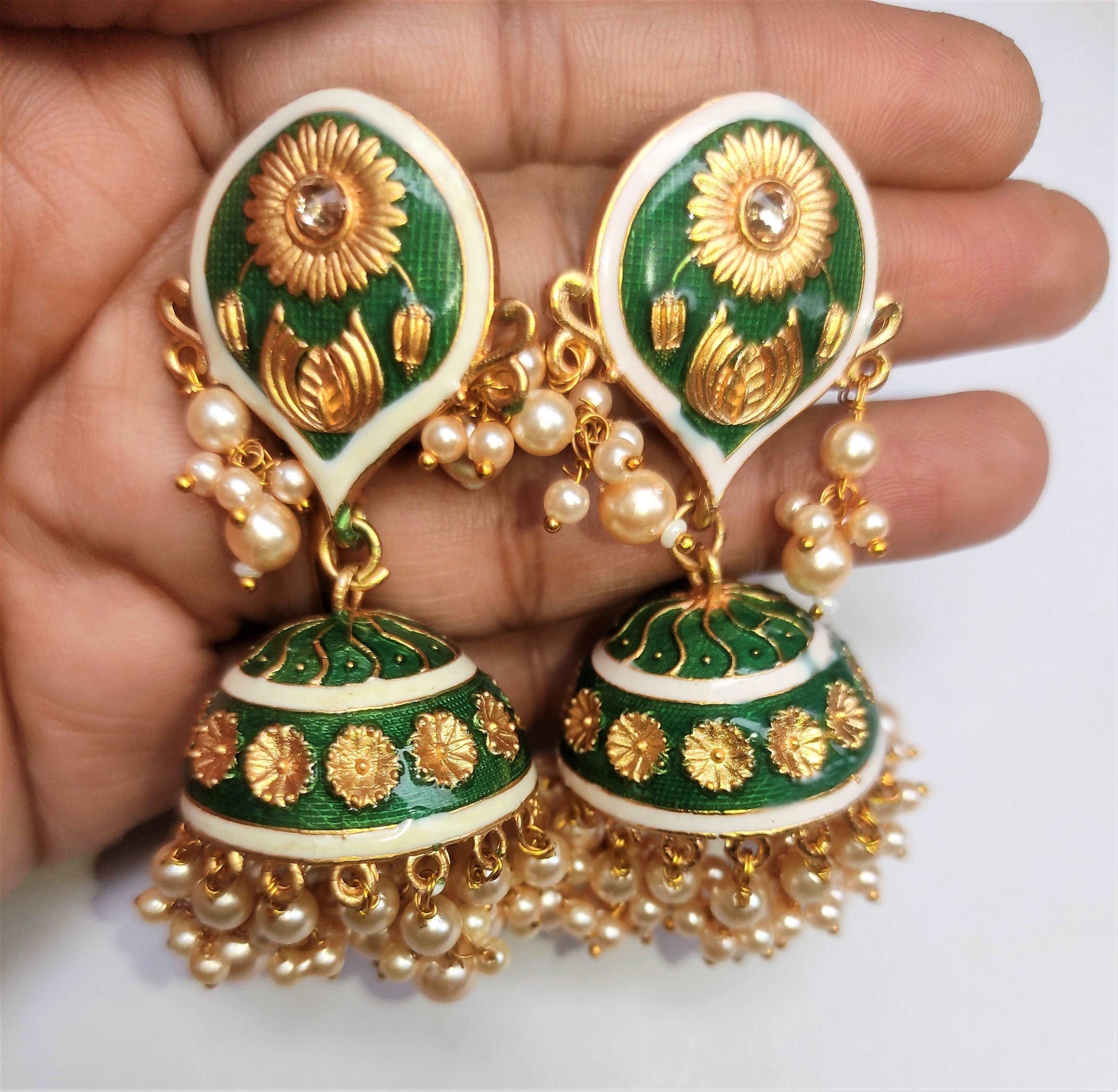 Bani Green traditional jhumka