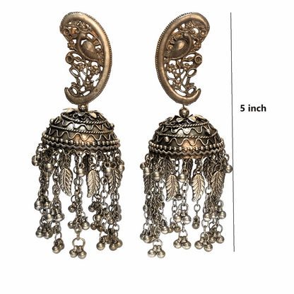 Aaradhya Black Polish Oxidised Jhumka