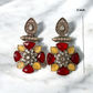 Chandrika pushpa maroon and yellow oxidised earrings