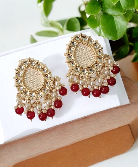 Chaaya beaded maroon studs