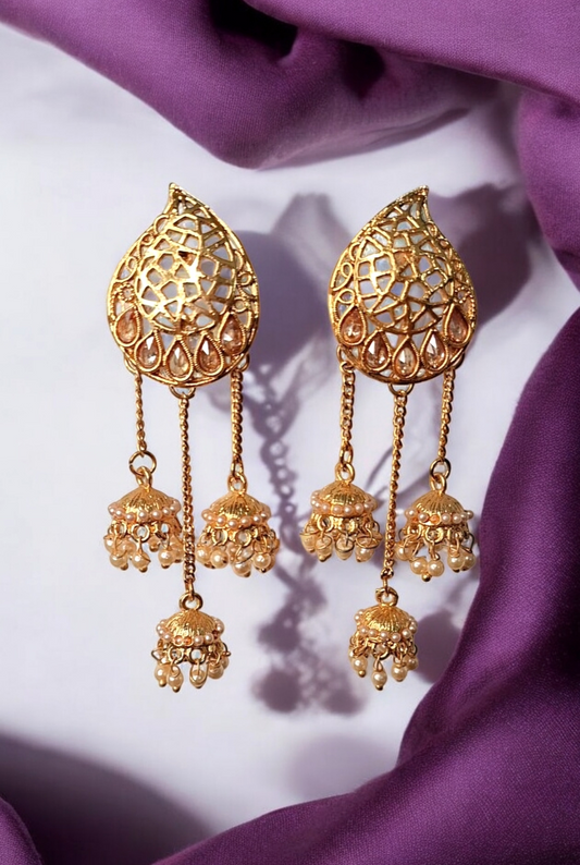 Devsena gold plated earrings