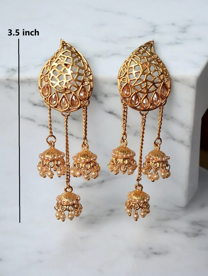 Devsena gold plated earrings