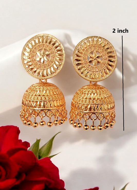 Dharani gold plated traditional jhumka