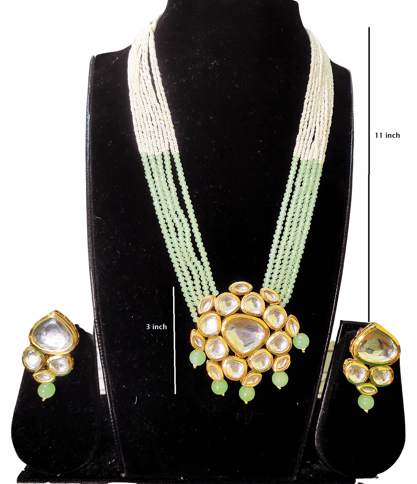 Edha Pista Green Necklace Set