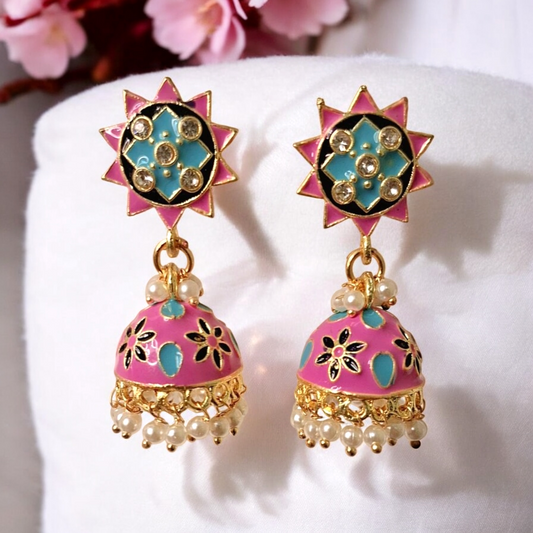 Falak Irva meenakari jhumka