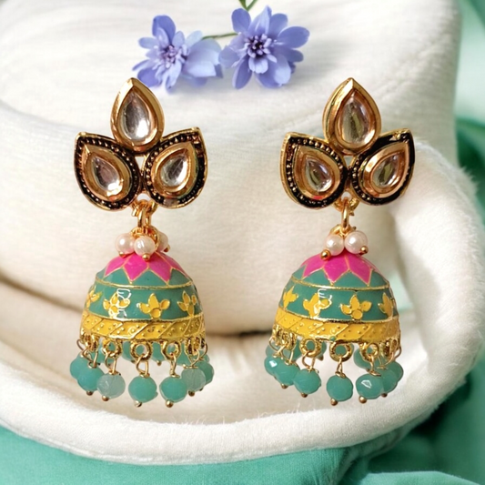 Falak Varada meenakari jhumka