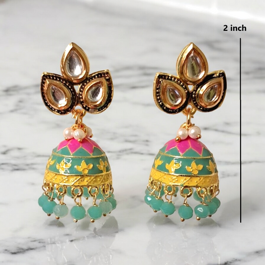 Falak Varada meenakari jhumka