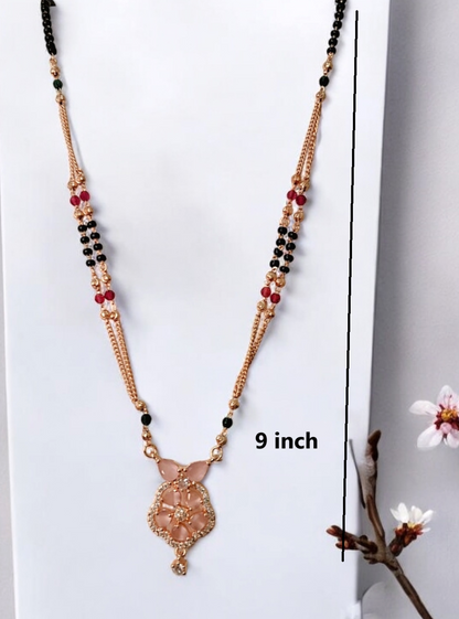 Floral vows pink crystal rose gold short mangaslutra