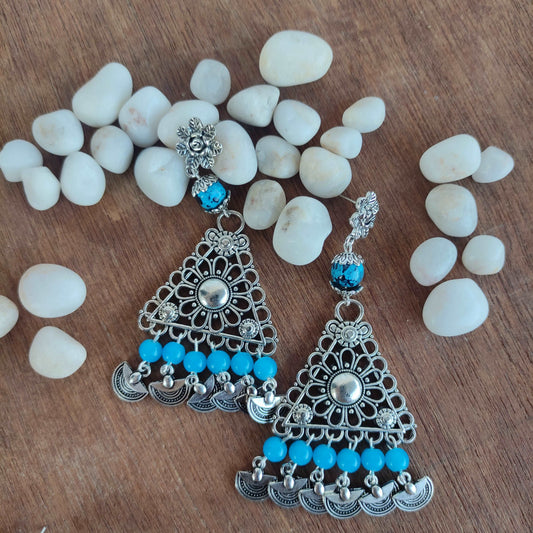 Khushboo turquoise danglers