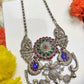 Kavya Mayur silver oxidised necklace