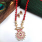 Rewa red beaded necklace set