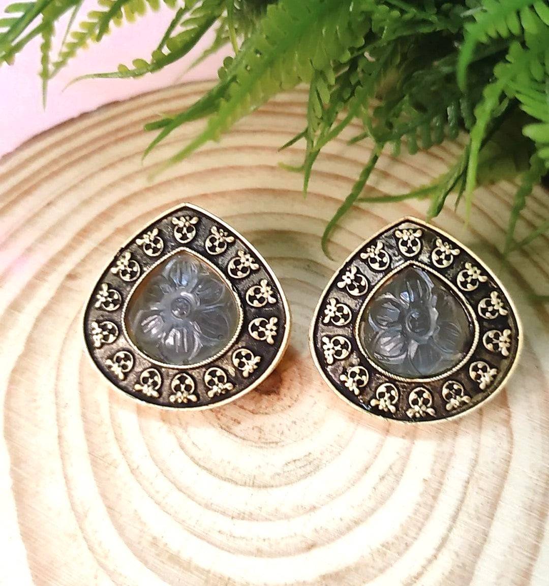 Charu Grey Stone Studs