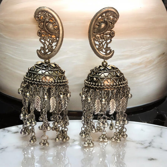 Aaradhya Black Polish Oxidised Jhumka