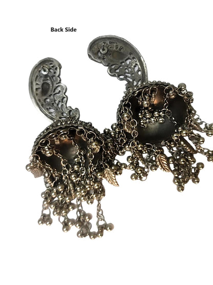 Aaradhya Black Polish Oxidised Jhumka