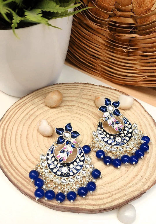 Aashvi Blue Chandbali earrings