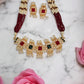 Saaj Gold plated Red and Green Kundan tanmani set