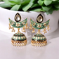 Ila Green Chandbali jhumka