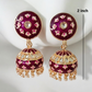 Inali purple meenakari jhumka