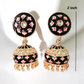 Inali black meenakari jhumka