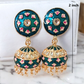 Inali green meenakari jhumka