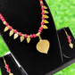 Ira maroon beaded oxidised necklace set