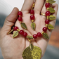 Ira maroon beaded oxidised necklace set