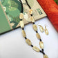 Irah oval marble beaded necklace