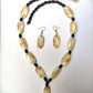 Irah oval marble beaded necklace