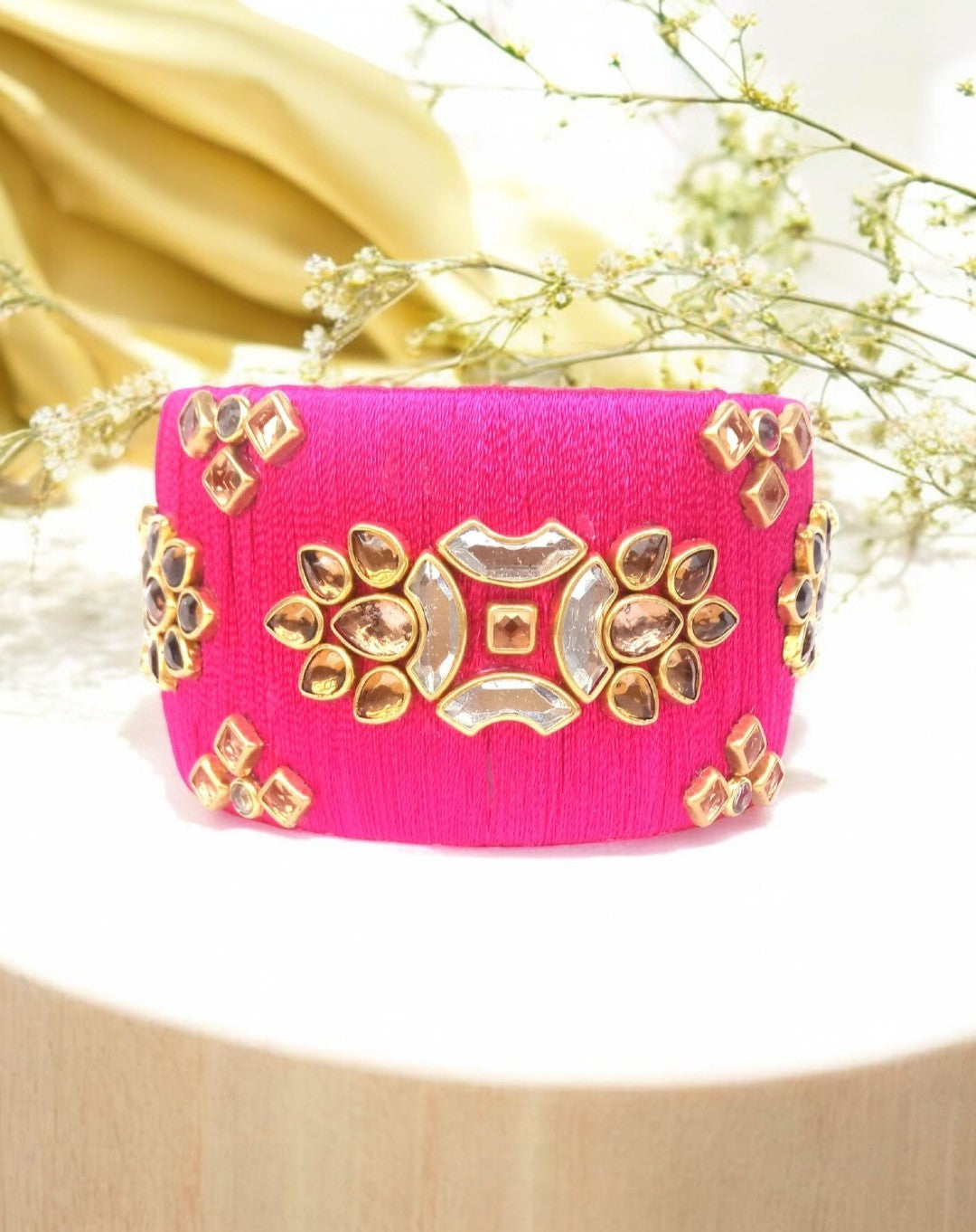 Ivy Magenta silk thread kada