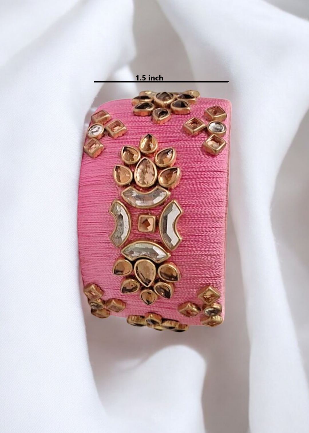 Ivy Light Pink silk thread kada