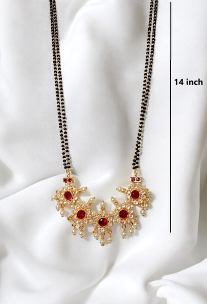 Ketak blossom gold plated long mangalsutra set