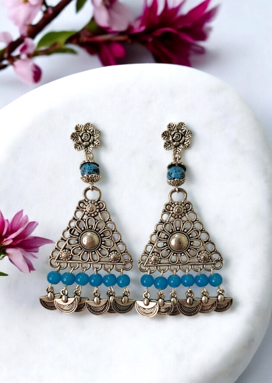 Khushboo turquoise danglers