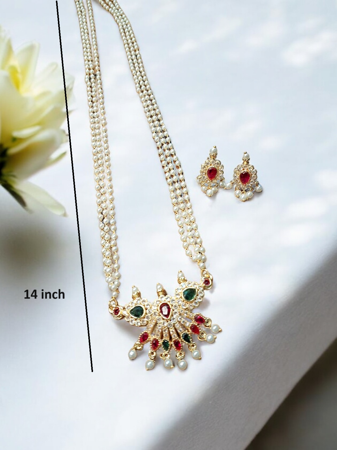 Kumud Lata Gold plated multicolor stone tanmani set