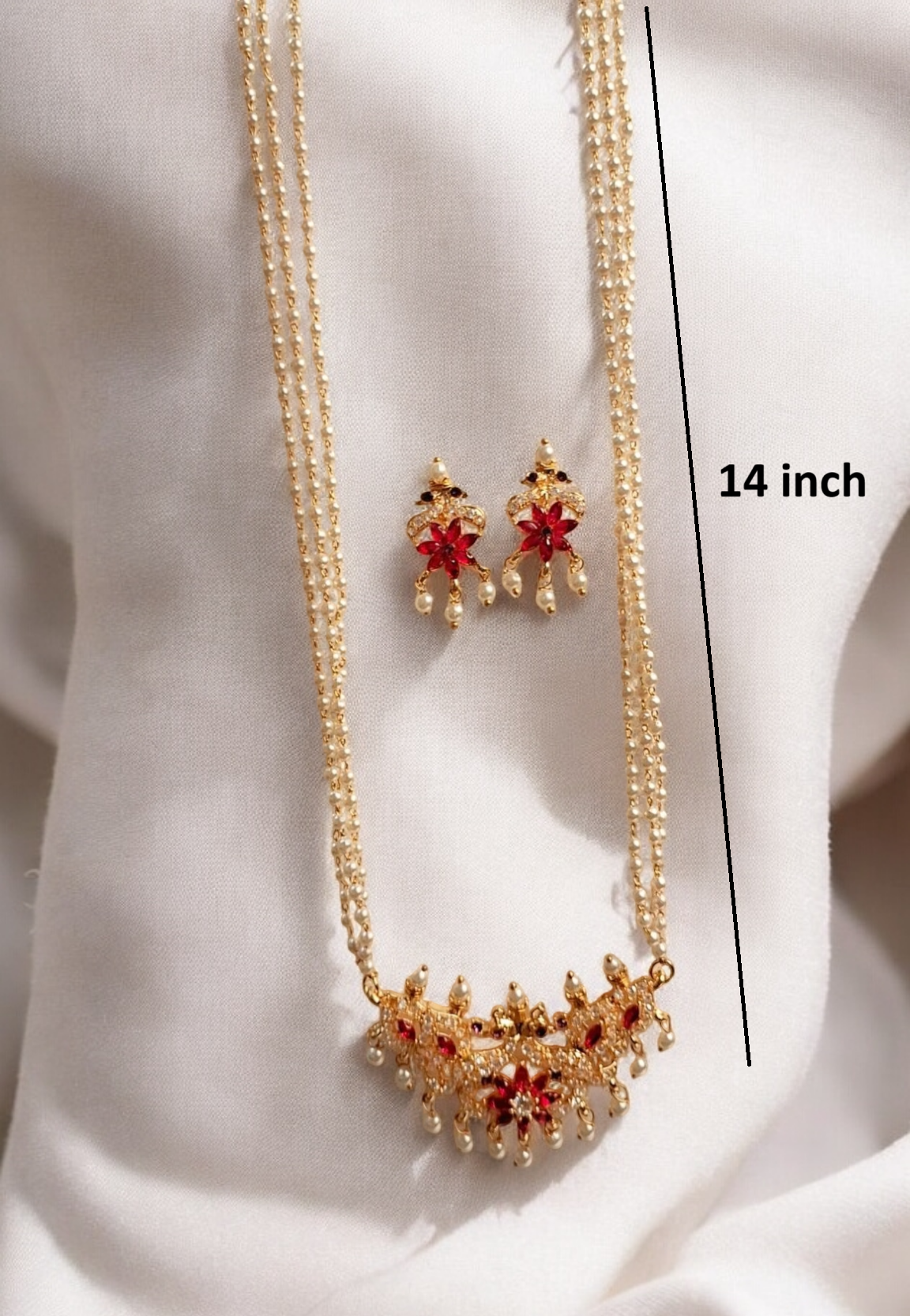 Kumud Suman Pink stone gold plated tanmanin set