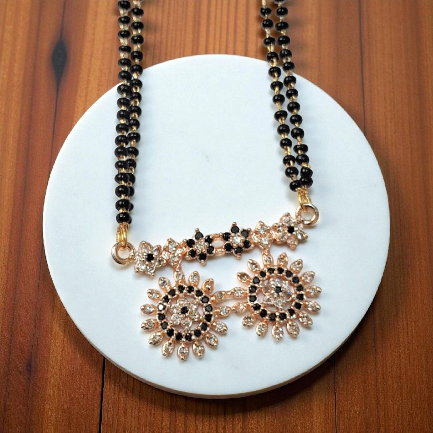 Leela Gold Plated Floral Short Mangalsutra | Daily Wear Mangalsutra for modern brides